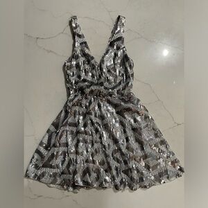 Charlotte Russe sequin silver women’s dress- size small